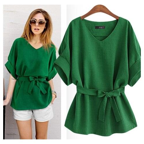 A large number of spot cross-border hot style of Europe and the United States garment multicolor cotton belt pure color short-sl