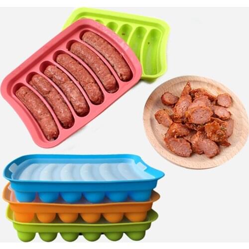 Sausage MakerSausage Silicone Mold DIY Hot Dog Handmade Ham Sausage 6 in 1 Making and Refrigerated Hot Dog (holiday best gift)