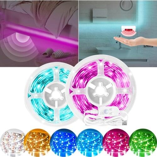 LED Strip Light Motion Sensor Hand Sweep Sensor with Dimmable DC 5V USB SMD2835 Night Light Strip for Bedroom Kitchen Bathroom