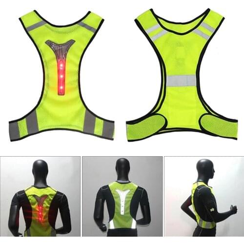 LED Cycling Reflective Vest Adjustable Visibility Reflective Vest Gear Stripes Night Sports Safety Cycling Reflective Belt Safe
