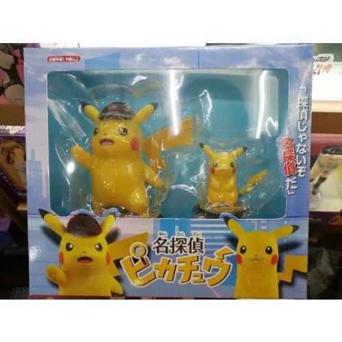 TOMY Pokemon Action Figure Baking Cake Decoration 2 Big Detective Pikachu Birthday Doll Decoration Model Toy