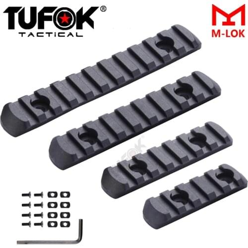 TuFok M-LOK Picatinny Weaver Polymer Rail Section Set 5 7 9 11 Slot 4PCS MLOK Rail