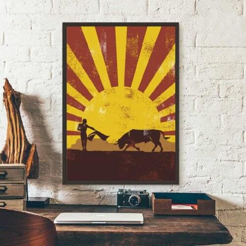 Wonderful Spanish Bullfighting Vintage Poster Art Canvas Painting Prints Silhouette Retro Picture for Living Room Wall Art Decor