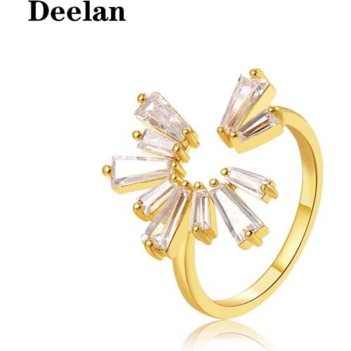 ERLUER Fashion Ring For Women Resizable Crystal CZ Zircon jewellery girl Flower Charm Wedding Bridal Party gift Rose Gold Rings