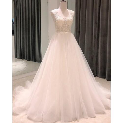 2020 wedding dress bride wedding gowns elegant women lace plus size robe mariage femme simple beach wedding dress boho sl8089