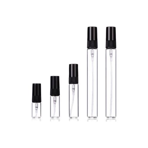 100pcs 2ml 3ml 5ml 10ml Perfume Bottle with Spray Transparent Glass bottles Portable empty cosmetic container For Travel parfum