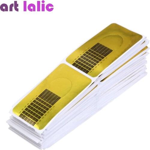 100pcs French Nail Form Tips Acrylic UV Gel Extension Curl Form Gel Sticker Tip Guide Nails Mold Manicure Stencil