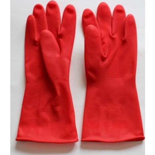 2 Pair Household Cleaning Kitchen Washing Laundry Gloves Waterproof Long Sleeves Gloves Rubber Latex Gloves Plastic