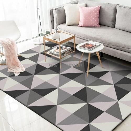 200*300cm Fashion Modern Black Powder Gray Triangle Geometry Bedroom Living Room Kitchen Bathroom Bedside Carpet