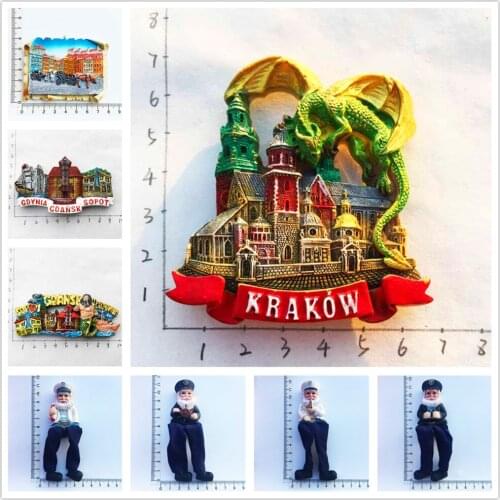 Europe and America Poland Portuguesa 3D Fridge Magnets Tourism Souvenir Refrigerator Magnetic Sticker Collection Handicraft Gift