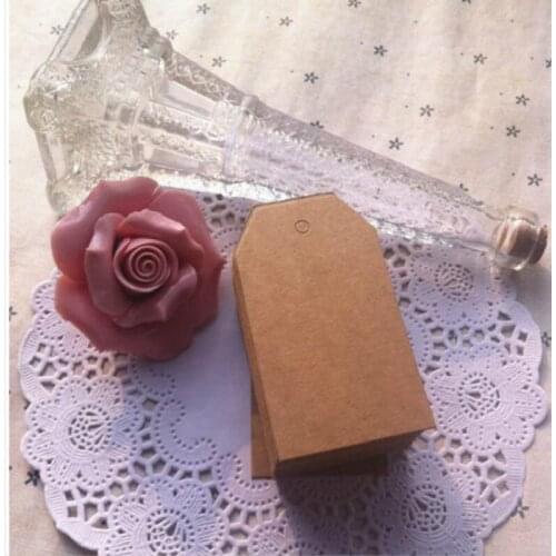 4* 7 Cm Kraft Paper Trapezoid Mark Hand Cardboard Label Clothing Garment Tags Words Blank Paper Id Card 600 Pcs/lot