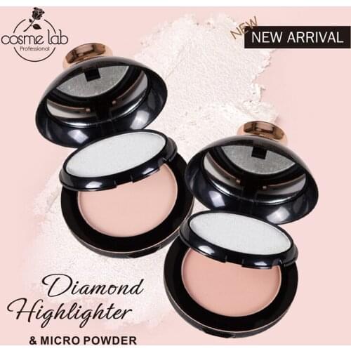2 Colors Diamond High Gloss Pressed Powder Oil Control Waterproof Long-lasting Anti-sweat Brighten Skin Colour Cosmetic TSLM2