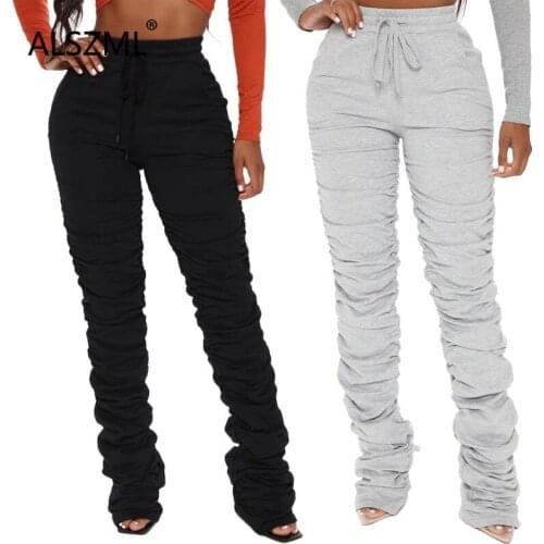 Simple pure black white high pockets hip skinny pants high street casual lady fashion sheath women trouser