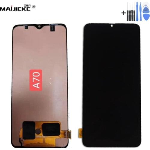 Black AMOLED LCD Screen For Samsung Galaxy A70 LCD A705 A705F SM-A705F A80 M30 A50 A30 LCD Display Touch Screen Digitizer+Tools