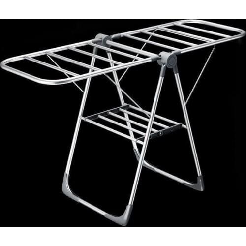 Cordial Shining Home Drying Rack Floor Folding Stainless Steel Drying Clothes Stainless Stretch Steel Quilt Balcony Laundry Rack