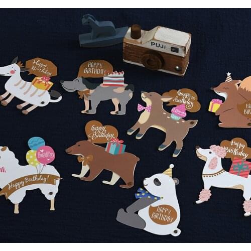 Eno Greeting Creative Happy Birthday Cards Animal Party Message Cards Kids Birthday Greeting Cards