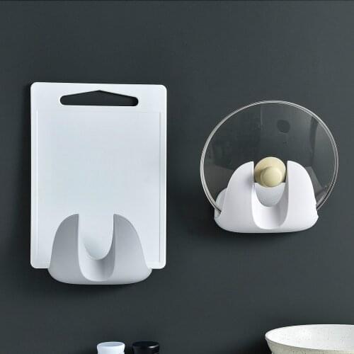 Mr Clean Household Pot Lid Rack Wall-mounted Punch-free Finishing Rack Cutting Board Rack Kitchen Accessories Organizer