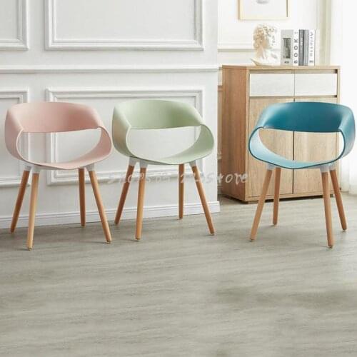 Creative Chair Back, Make-up Chair, Plastic Nordic Dining Chair, Modern Simple Lazy Net, Red Family Restaurant