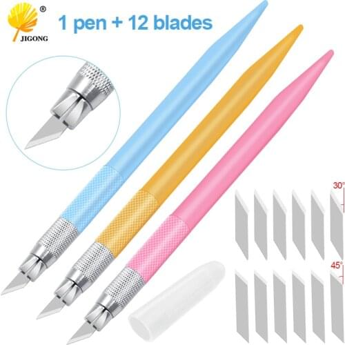 Metal carving utility knife student non slip craft paper cutter pen stationery school art cutting supplies tools