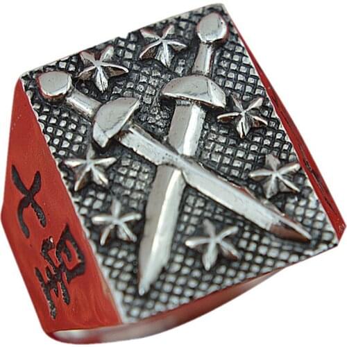 BOCAI Real s999 sterling silver ring male domineering wide restoring ancient ways Man ring Seven Stars Sword Awe-inspiring