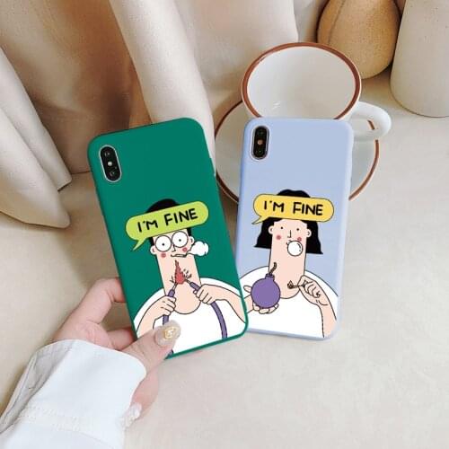 I am Fine Couple Phone Cases for iPhone 12 Pro Max 11 pro max 6 6s 7 8 Plus SE 2020 X XS MAX XR Soft Silicone Back Cover Fundas