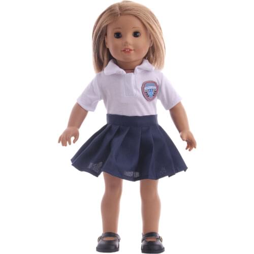 Baby Dolls Outfit Set American Doll School Uniform DIY Clothes Accessories For 18 Inch Newborn Dolls Dress Up Baby Girl Gifts