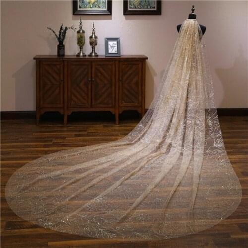 New Luxury 3M One Layer Hot Sale Cathedral Length Wedding Veil Custom Made White Ivory Free Comb Bridal Veils
