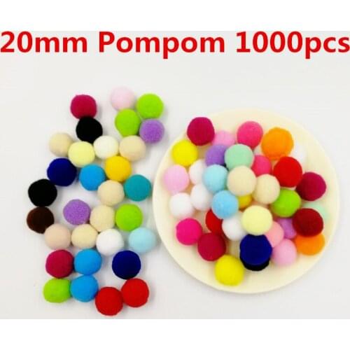 Wholesale 20mm Pompoms 1000Pcs Soft Pom Poms Fur Balls Sewing on Cloth Fabric Supplies Arts Crafts DIY Wedding Decor Accessories