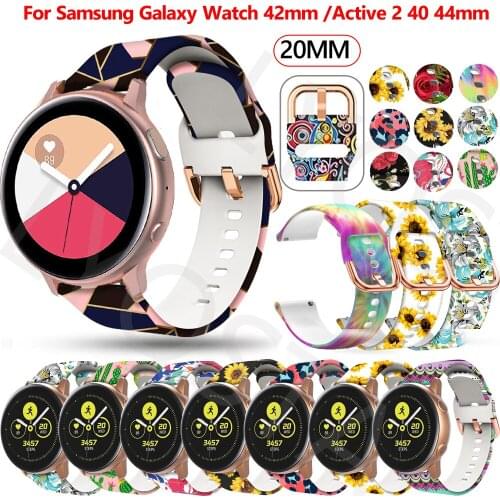 20mm Smart Printing Straps For Samsung Galaxy Watch Active 2 40 44mm Band Gear Sport Wrist Bracelet Watchband Galaxy Watch 42mm