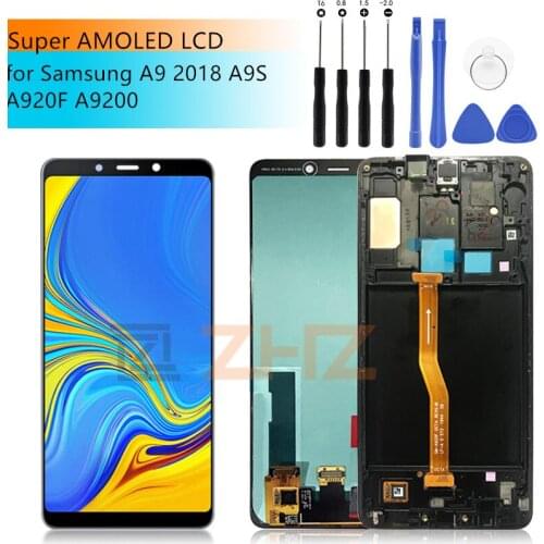 For SAMSUNG GALAXY A9 LCD 2018 Touch Screen Digitizer Assembly for Samsung a9 A9200 A9s A9 Star Pro a920f Replacement +frame
