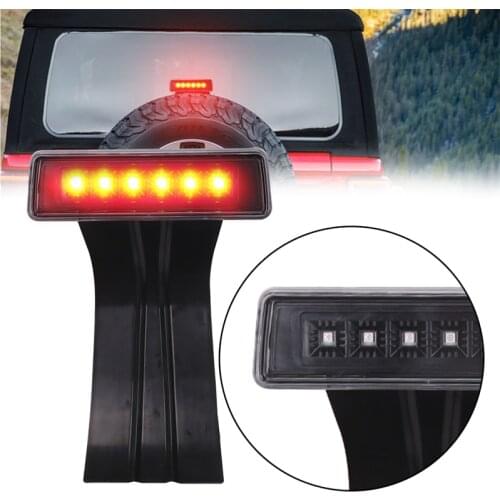 Rear High Mount Lights Smoked Lens LED 3rd Third Tail Brake Light Stop Lamp Compatible with Jeep Wrangler 07-17