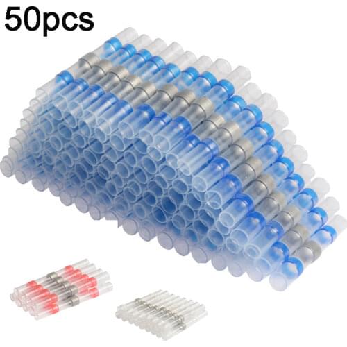 Heat Shrinkable Wire Crimp Connector SST21 Waterproof Sleeve AWG22-18 Butt Electrical Splice Tinned Solder Seal Terminal