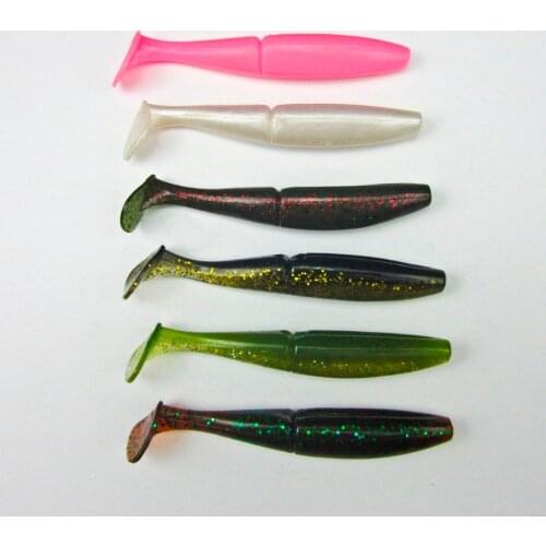 BassLegend- 5 Pcs Japan New Fishing Soft Bait For Bass Plastic Lure Swimbait Soft Shad T Shape 100mm/12g