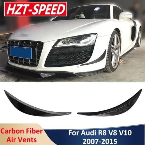 1 Pair Real Carbon Fiber Side Air Vents For Audi R8 V8 V10 2007-2015 Car Body Modification Kits