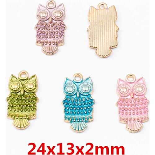 15 pcs Charms Owl dripping oil ancient bronze zinc alloy suitable for bracelet DIY metal jewelry found 6047
