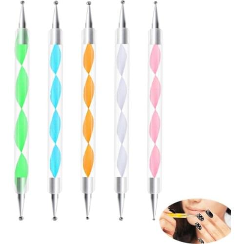 2019 Fashion Dual-ended Nail Dotting Pen Beads Rhinestone Studs Picker Wax Pencil Manicure DIY Nail Art Tool