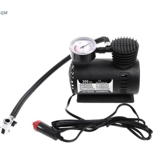 300 PSI 12V Car Portable Mini Air Compressor Electric Tire Inflator Pump w/Gauge 13MF
