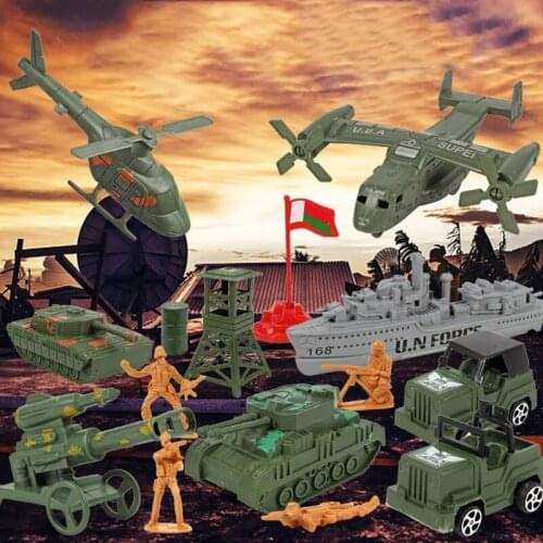4cm 330 Pieces Simulation Mini Military Model Equipment Soldier Tank Drill Set Toy Small Soldier Childrens Toys Model Set Kids