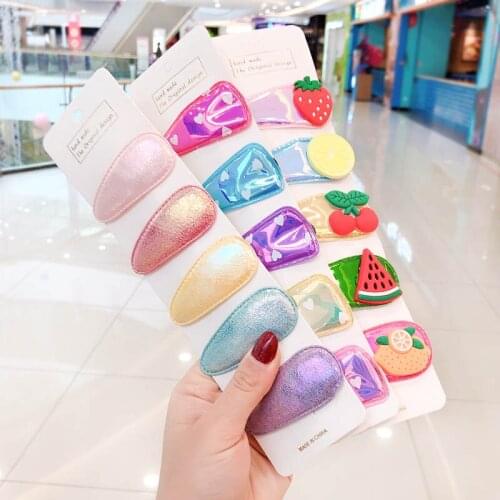 5 Pcs/Set New Children Cute Sequin Waterdrop Ornament Hair Clips Girls Baby Lovely Barrettes Hairpins Kids Hair Accessories