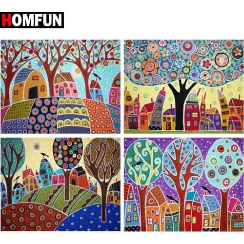 HOMFUN Full Square/Round Drill 5D DIY Diamond Painting "Cartoon tree" 3D Embroidery Cross Stitch 5D Home Decor Gift
