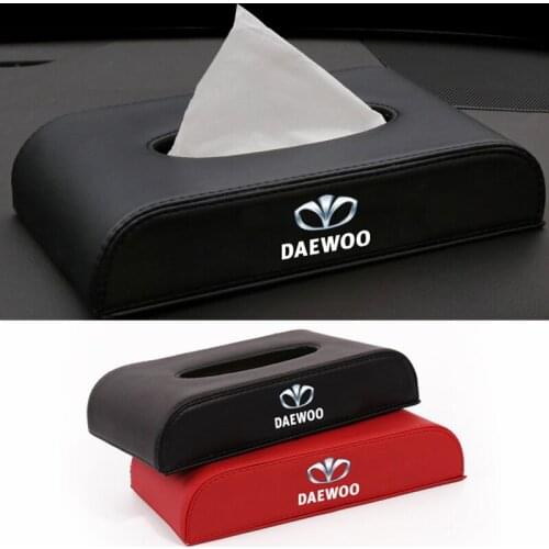 Car Tissue Box Logo Decoration Styling For Daewoo Matiz Lanos Nubira Leganza Auto Interior Storage Accessories