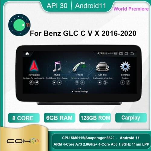 COHO For Mercedes-Benz GLC C-Class V-Class X-Class 2016-2020 Android 11.0 6+128G Car Multimedia Player Stereo Receiver Radio