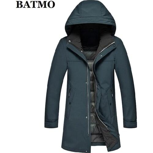 BATMO 90% white duck down hooded jackets men,mens winter down jackets,thicked warm coat,plus-size M-XXXL 9019
