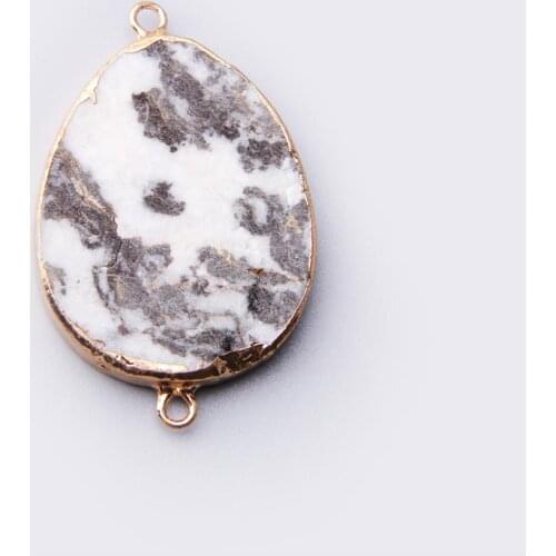 White gray stone Connector agates druzy necklace pendant Stone Slice necklace Pendant Drusy Geode Quartz Pendant Irregular DIY