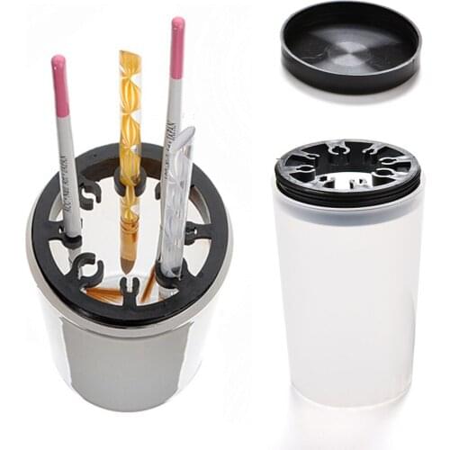 Nail Art Brush Cleaning Soaker Bottle UV Acrylic Gel Nail Pen Cleanser Cup Polish Remover Container Cup Empty Holder Tools