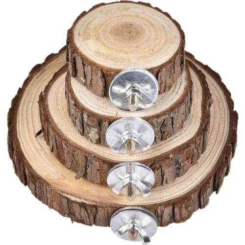 Natural Wooden Logs Board Hamster Wooden Platform For Chinchilla Guinea Pig Squirrel Totoro Parrot Jumping Small Pet Toys Supply