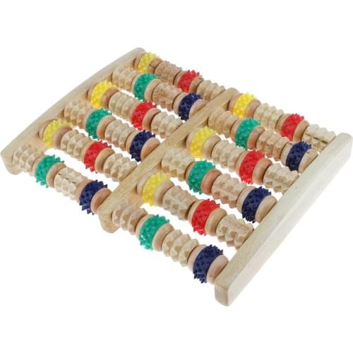 Wooden Foot Roller Dual Foot Massager Roller Relieve Foot Pain Aches Tool
