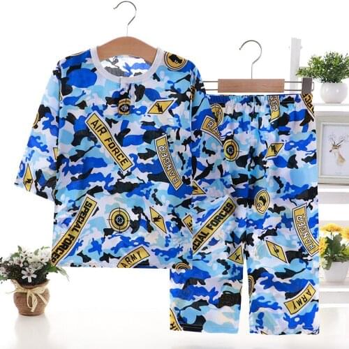 Baby Summer Pajamas Clothing for Boy Baby Sets Nightwear Children Kids Clothes Toddler Girl Sleepwear T-shirts Outfits Home Wear