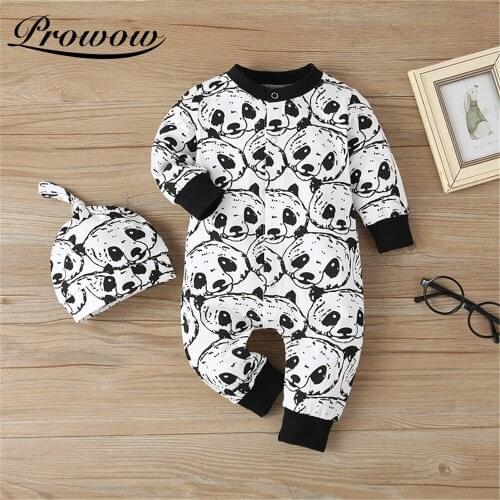 Prowow Cartoon Baby Boys Clothes Pandas Newborn Jumpsuits For Kids Boys Fashion Babys Rompers Cotton Childrens Clothing Boys