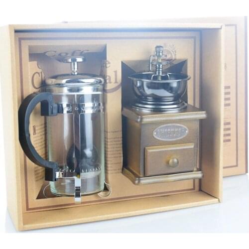 DIY Household Coffeeware Gift Sets Coffee Grinder Pressure Pot Sets Coffee Accessories Gift Box